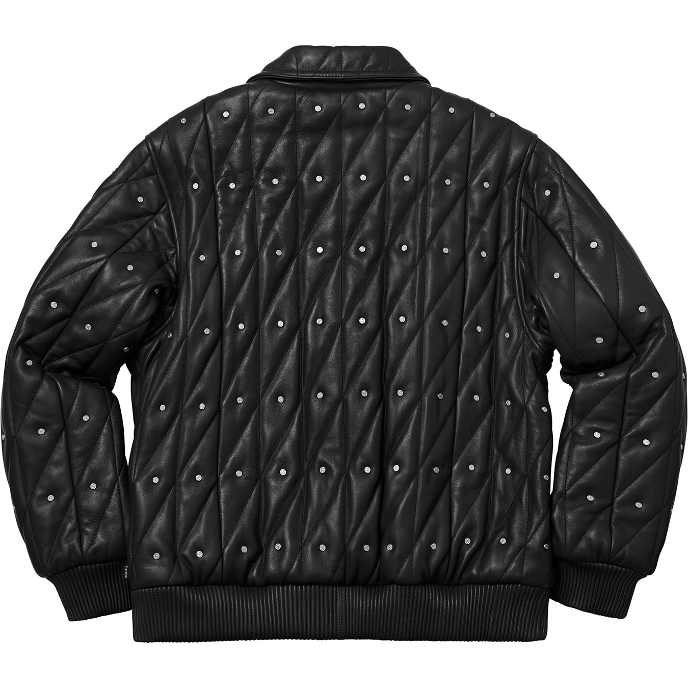 Quilted Studded Leather Jacket view 8
